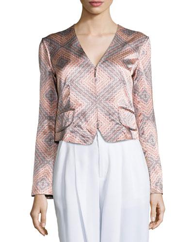 Sunset-print Structured Jacket