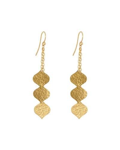 Clove 24k Triple-strand Flake Earrings