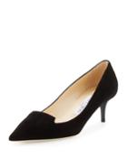 Allure Pointed Suede Loafer Pump, Gray