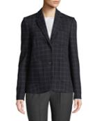 Wool-blend Windowpane Blazer