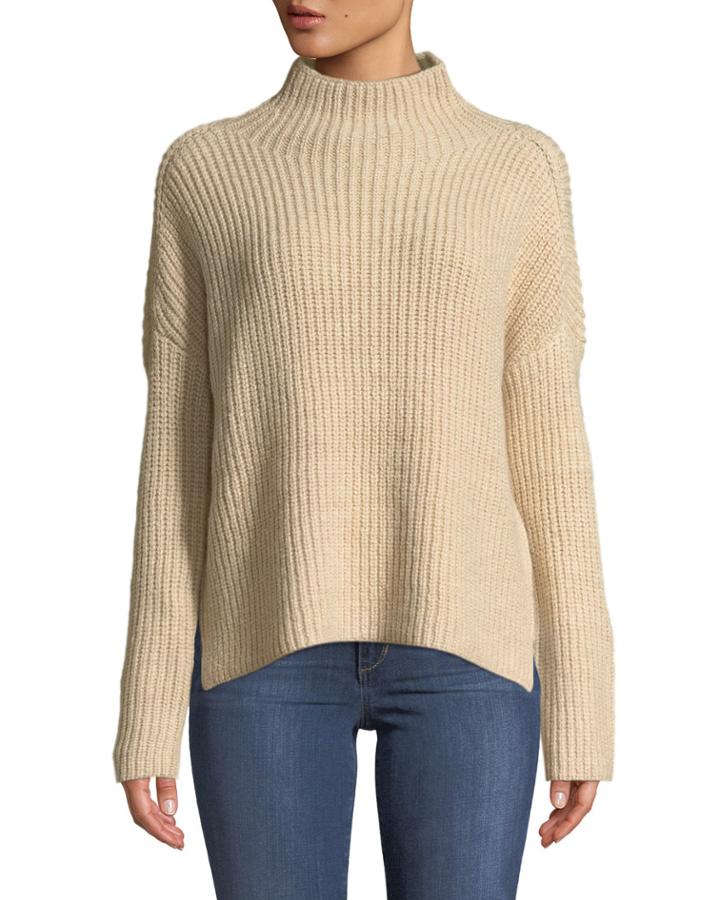 Mock-neck Drop-shoulder
