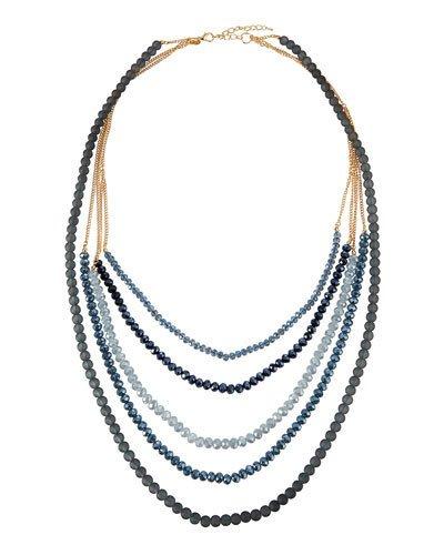 Five-strand Midnight Blue Statement Necklace