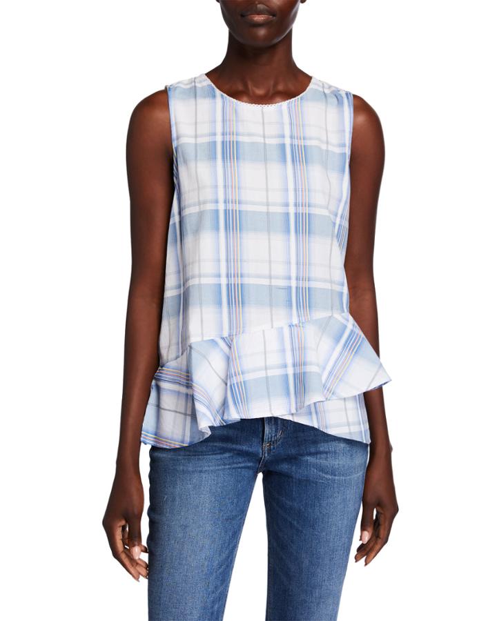 Plaid Ruffle Tiered Tank