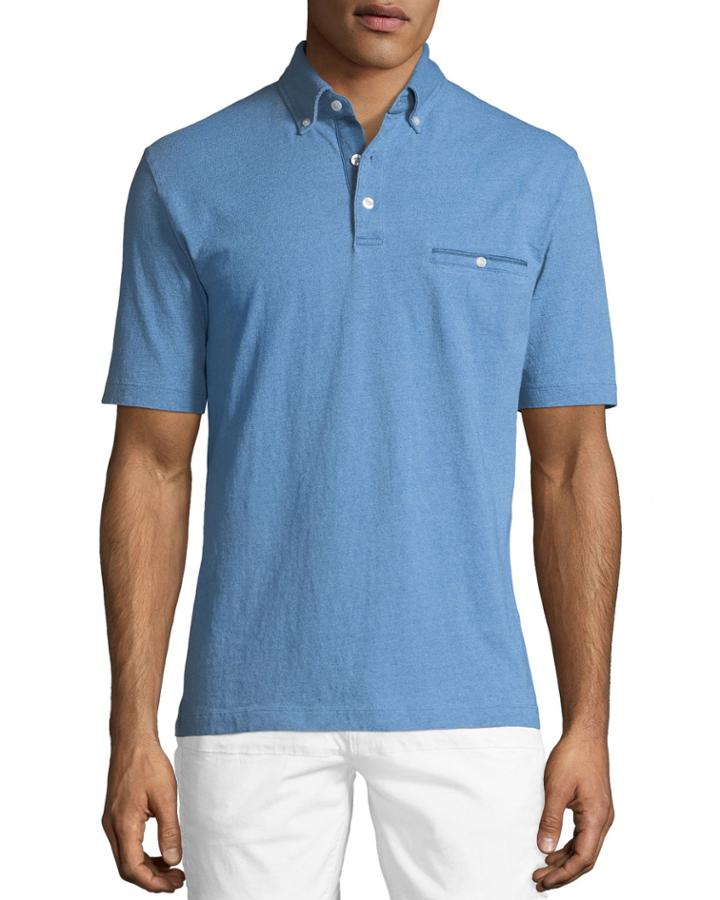 Button-down Knit Polo Shirt,