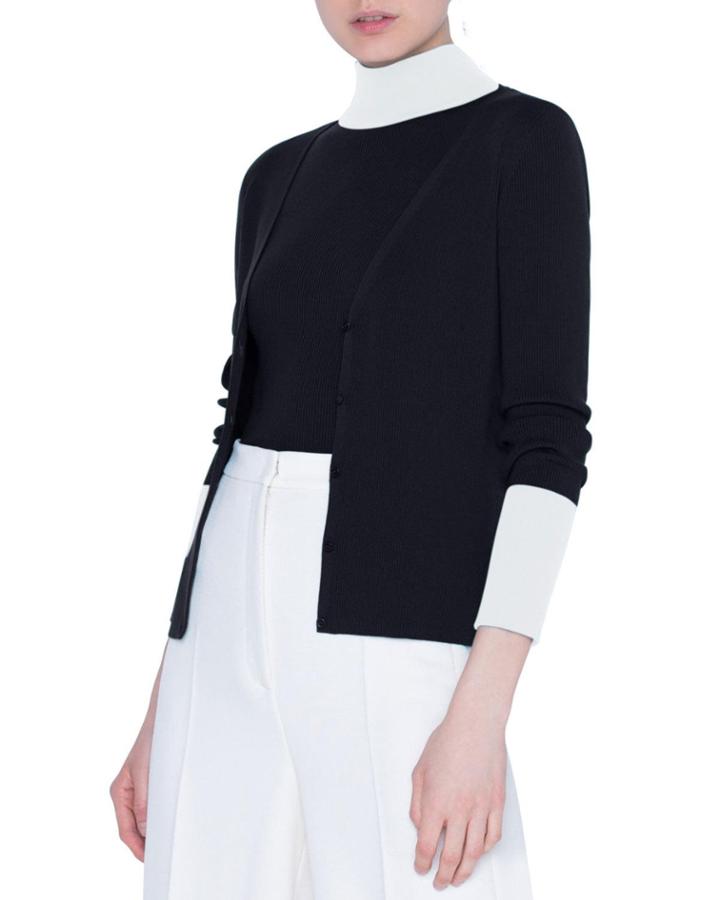 Wool Bicolor Cardigan