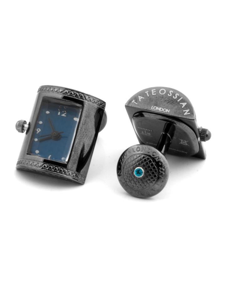 Men's Enamel Clock Cufflinks