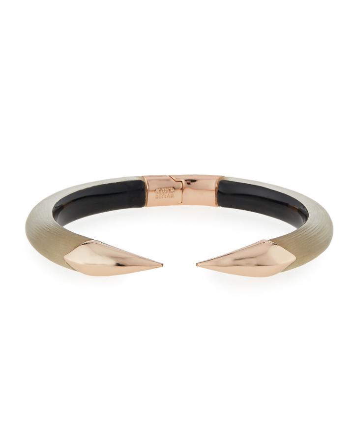 Alexis Bittar Lucite Pointed Hinge Bracelet, Warm Gray, Women's, Warm Grey