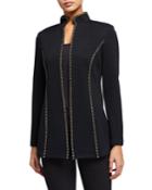 Mezzo Embellished Mandarin Collar Santana Knit Jacket