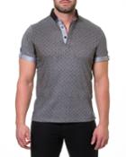Men's Diamond-print Roll-sleeve Polo