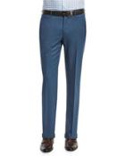 High Performance Flat-front Twill Trousers, Blue