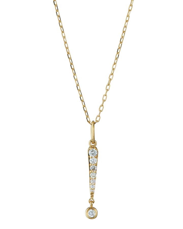 14k Diamond Exclamation Point Necklace
