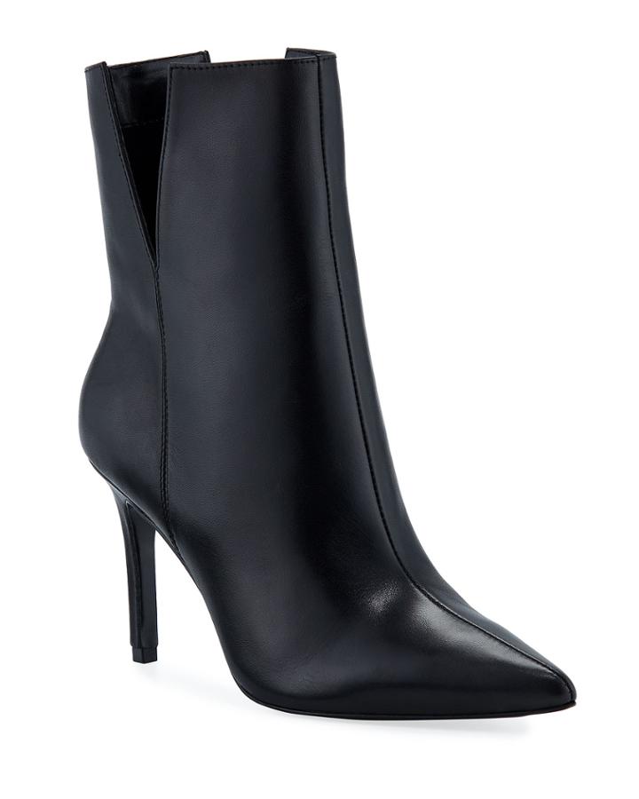 Dashing Sleek Leather Stiletto Booties