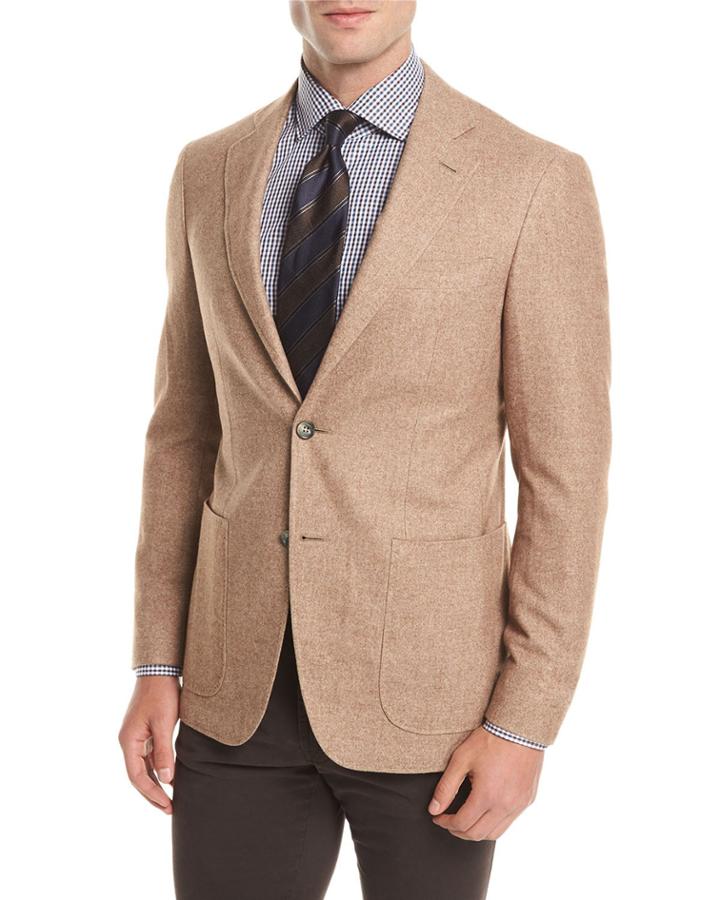 Silk-cashmere Patch Pocket Blazer