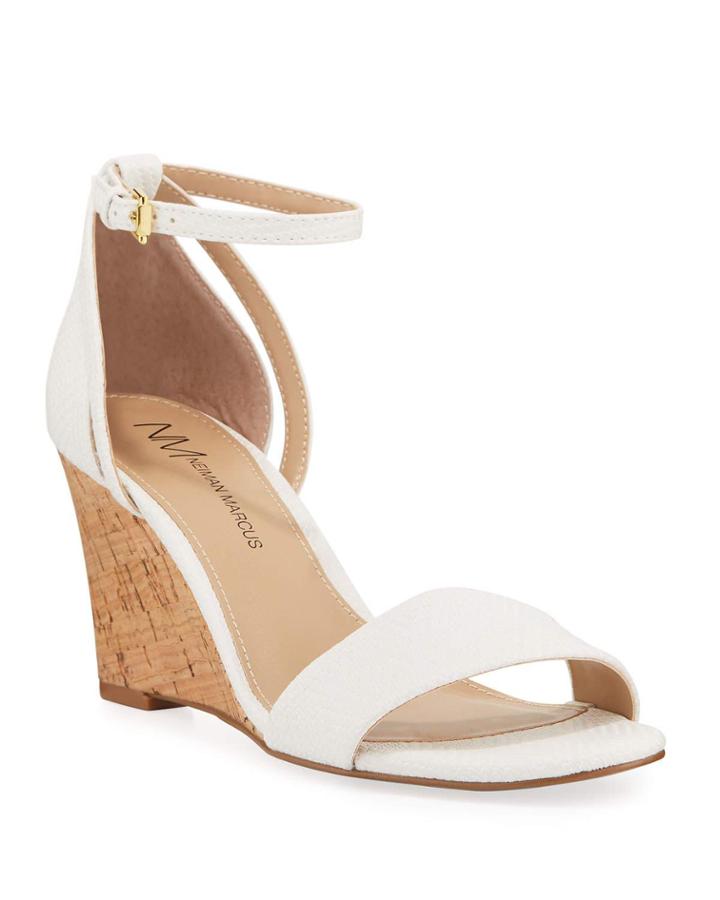 Frankie Ankle-strap Cork Wedge
