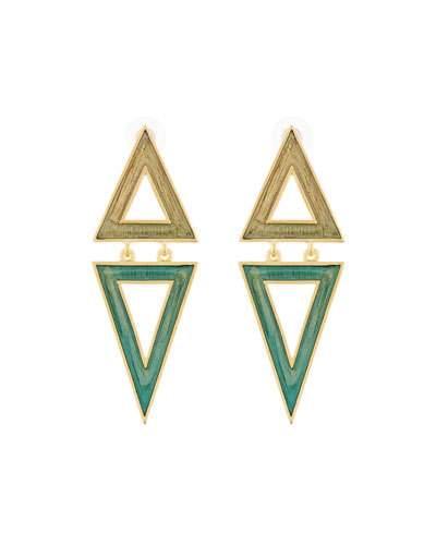 Conquest Aqua Resin Triangle Drop Earrings
