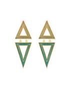Conquest Aqua Resin Triangle Drop Earrings