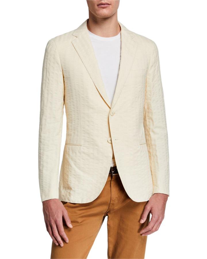 Men's Seersucker Stripe Tailored Jacket