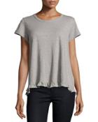 Short-sleeve Ruffle-hem Top, Elephant