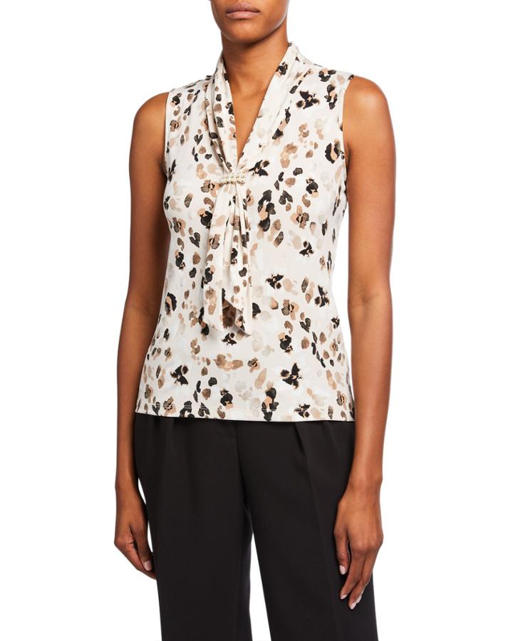 Printed Pearl Cluster Top