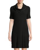 Cowl-neck Easy Ribbed Dress