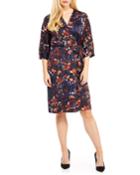 Floral-print V-neck Wrap Dress