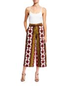 Printed Wide-leg Cropped Pants