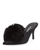 Adelle Mid-heel Satin Pompom