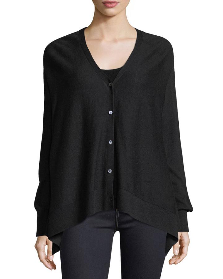 Superfine Button-front Cashmere Cardigan