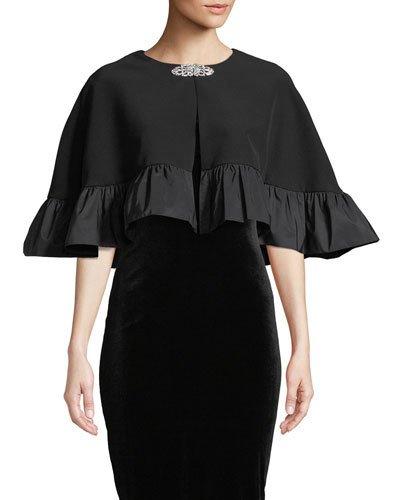Rhinstone-pendant Flounce-hem Coverup