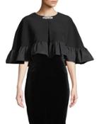 Rhinstone-pendant Flounce-hem Coverup