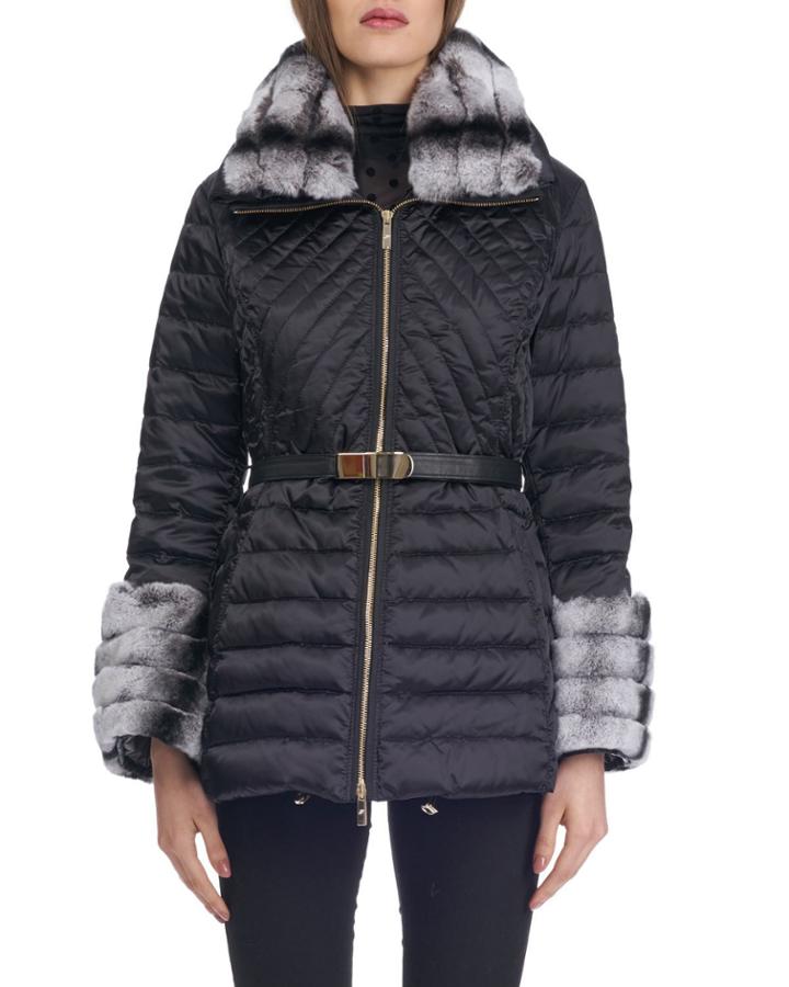 Apres-ski Quilted Jacket With Fur Trim