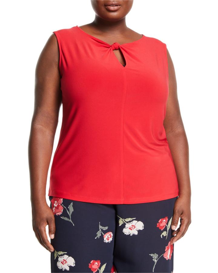 Knot-neck Sleeveless Blouse,
