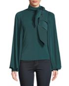 Jersey Puff-sleeve Top With