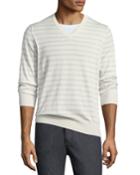 Men's Cannes-striped V-neck