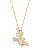 18k Pink Gold Diamond Dove Pendant Necklace