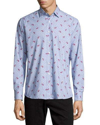 Paisley & Dot-print Long-sleeve