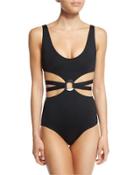 Cutout One-piece Swimsuit W/center Ring