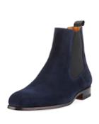 Gored Suede Ankle Boot