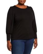 Plus Size Bubble-sleeve Top