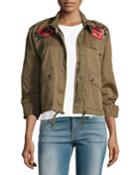 Cropped Utility Jacket W/ Embroidery