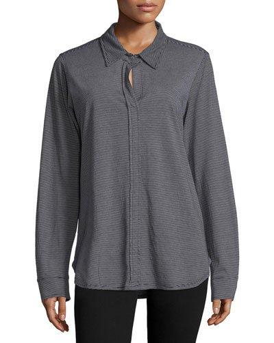 Mock-button Long-sleeve