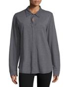Mock-button Long-sleeve