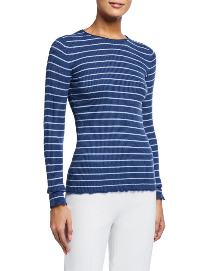 Striped Rib Crewneck