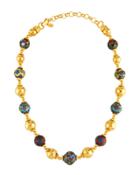 Cloisonn&eacute; & Hammered Beaded Necklace,