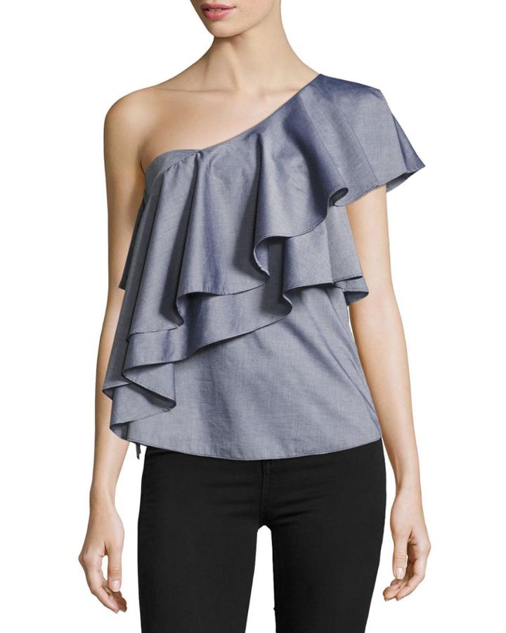 Cascade One-shoulder Cross-dyed Italian
