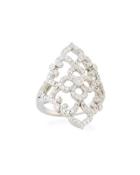 18k White Gold Diamond Lace Ring,