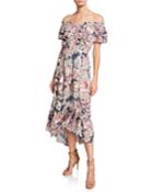 Maui Off-the-shoulder Floral-print Flounce