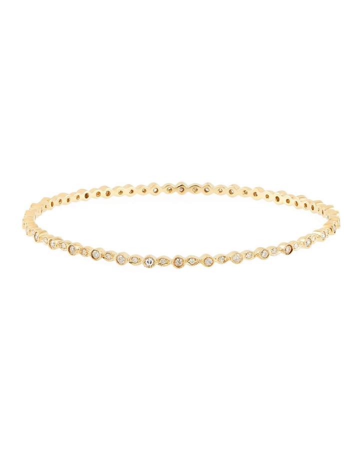 14k Round & Oval Diamond Bangle