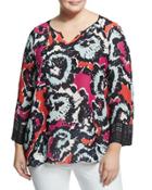 Art Pop Silky Printed Top, Multi,