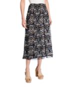 Printed Mesh Smocked-waist